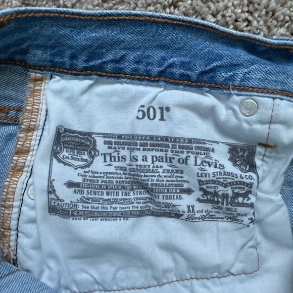 Levi's Blue Distressed Jean Shorts - Picture 4 of 4